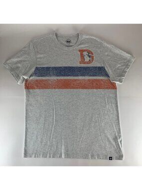 Denver Broncos NFL Gray Orange Blue 47 Brand Short Sleeve Shirt Mens Large